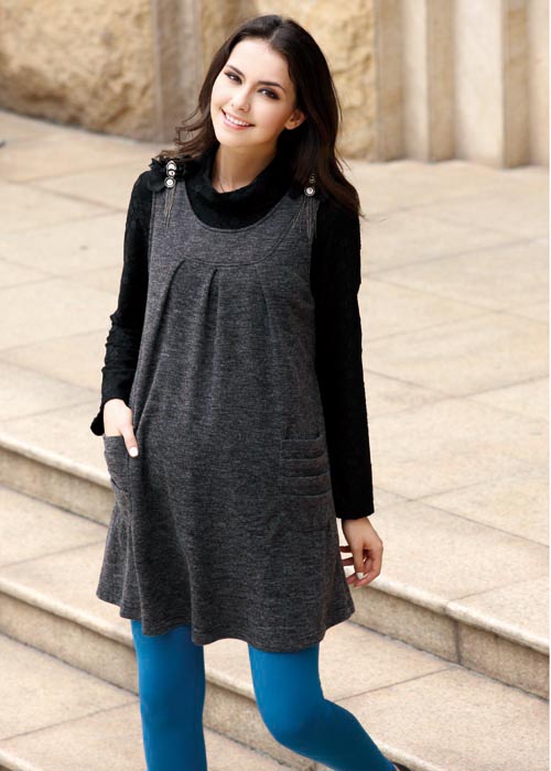 懷泰時尚灰色孕婦上衣