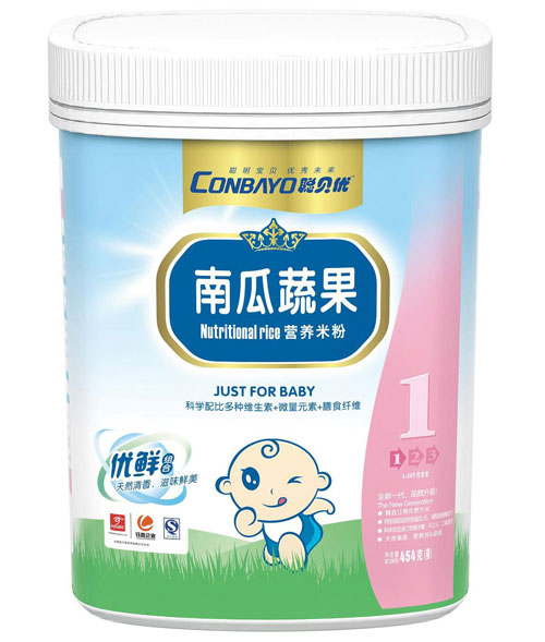 聰貝優南瓜蔬菜營養米粉1段聽裝