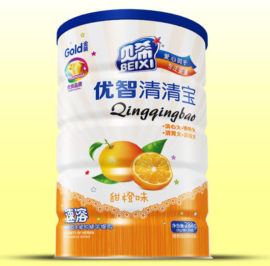 貝希優智(甜橙味)速溶清清寶鐵聽