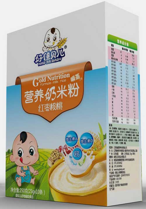 好佳貝兒紅棗核桃盒裝營養奶米粉