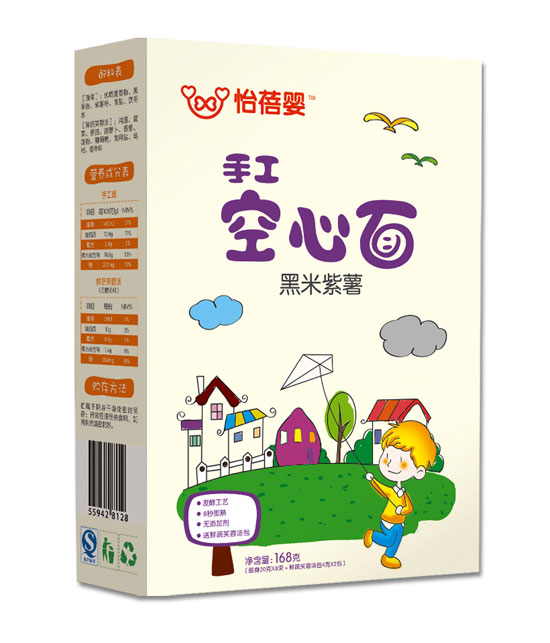 怡蓓嬰黑米紫薯手工空心面