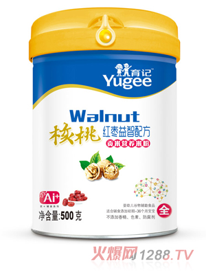 育記貢米營養米粉-核桃紅棗益智配方桶裝