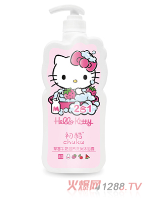Hello Kitty初酷草莓牛奶滋養洗發沐浴露 900ml