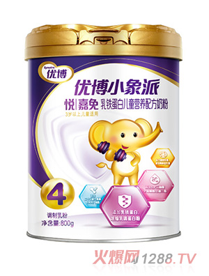 圣元優博小象派悅嘉免乳鐵蛋白兒童配方奶粉800g