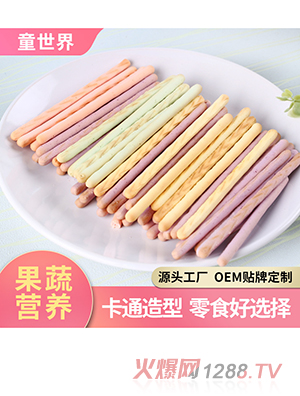 實力廠家兒童果蔬餅干500g福建食品口水棒造型餅干工廠批發定制